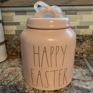 Pink happy Easter canister